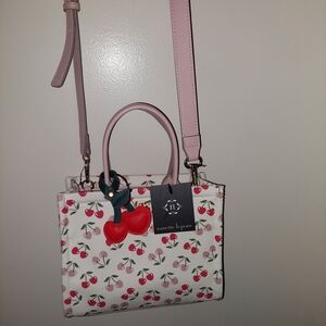 Nanette Lepore Cherry Print Handbag - Pink and White
